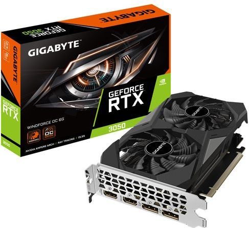 Gigabyte - RTX3050 Windforce OC - Videokaart - 6GB GDDR6 - 2xHDMI 2xDP