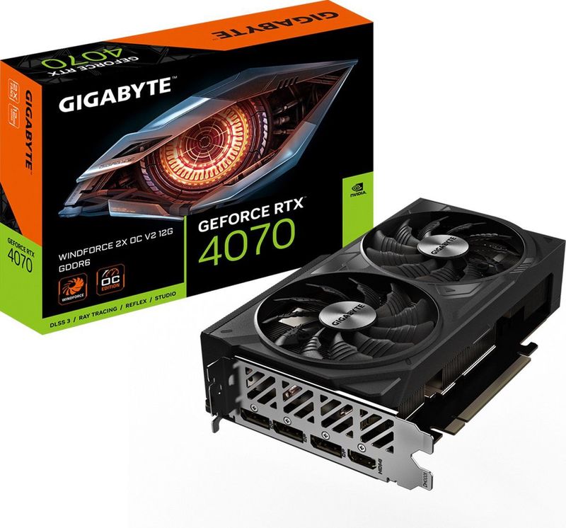 GIGABYTE GeForce RTX 4070 WINDFORCE 2X OC V2 12G NVIDIA 12 GB GDDR6