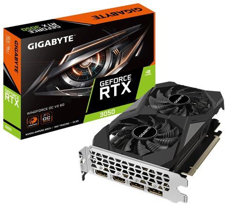 Gigabyte - RTX 3050 Windforce OC V2 - Grafische Kaart - Zwart/Zilver - 6GB GDDR6