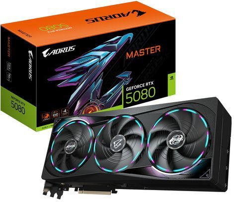 GIGABYTE - GeForce RTX 5080 AORUS MASTER - Videokaart - 16GB - GDDR7 - PCIe 5.0