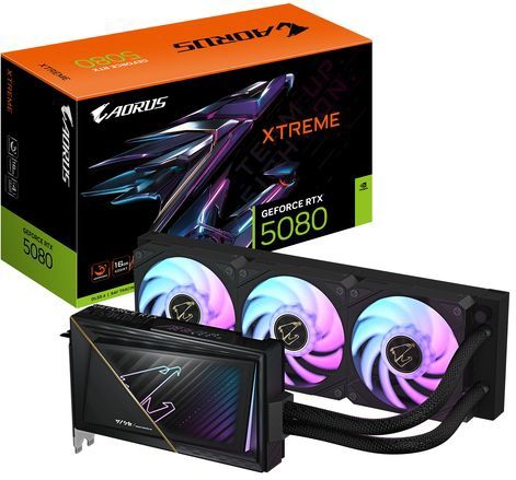 Gigabyte - RTX 5080 Aorus - Grafische Kaart - 16GB GDDR7 - Waterforce Koelsysteem