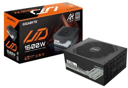 Gigabyte UD1600PM PG5 - Voeding - Zwart - 1600 W - 20+4 pin ATX - 80 PLUS Platinum