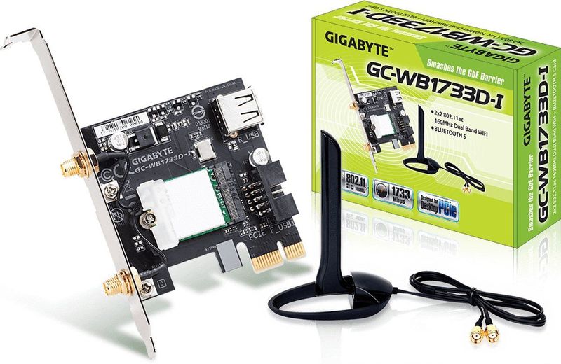 GIGABYTE GC-WB1733D-I netwerkkaart Intern WLAN / Bluetooth 1733 Mbit/s