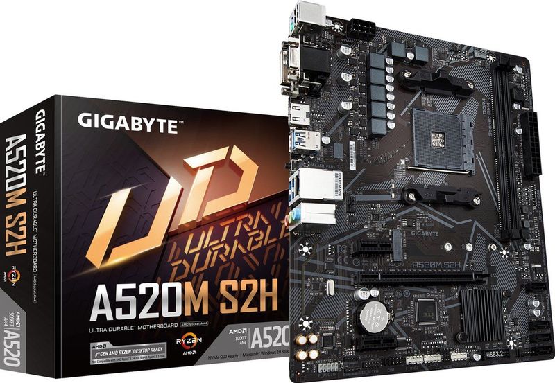 Motherboard Gigabyte A520M S2H mATX AM4 AMD Socket AM4