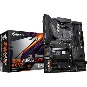 Gigabyte B550 AORUS ELITE AX - 1.0 - moederbord - ATX - Socket AM4 - AMD B550 chipset - USB-C Gen1, USB 3.2 Gen 1, USB 3.2 Gen 2 - 2.5 Gigabit LAN - interne afbeeldingen (CPU vereist) - HD Audio (8-kanaals)