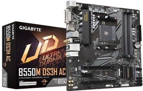 GIGABYTE B550M DS3H AC moederbord AMD B550 Socket AM4 micro ATX
