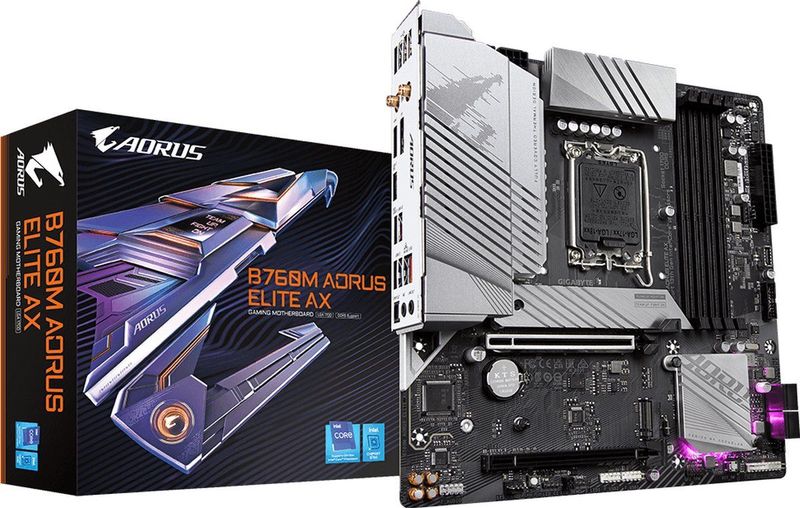 GIGABYTE B760M AORUS ELITE AX moederbord Intel B760 Express LGA 1700 micro ATX