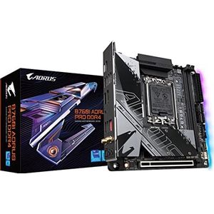 Gigabyte B760I AORUS PRO DDR4-moederbord - Ondersteunt Intel Core 14e generatie CPU's, 8+1+1 fasen digitaal VRM, tot 5333MHz DDR4 (OC), 2xPCIe 4,0 M.2, Wi-Fi 6, 2,5 GbE LAN, USB 3.2 Gen 2