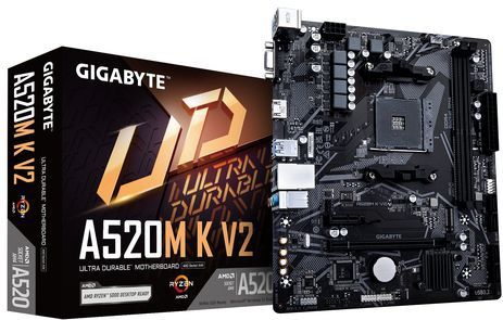 GIGABYTE A520M K V2 moederbord AMD A520 Socket AM4 micro ATX