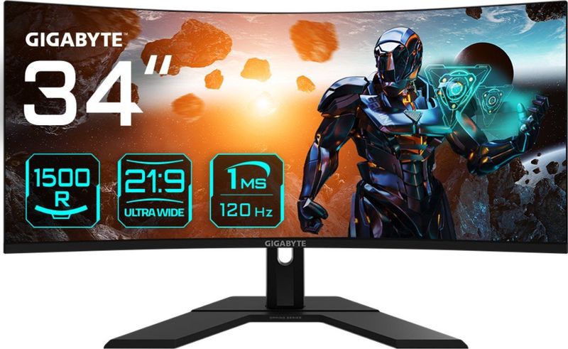 GIGABYTE GS34WQC computer monitor 86,4 cm (34") 3440 x 1440 Pixels Wide Quad HD LCD Zwart