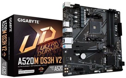 Gigabyte A520m Ds3h V2 Moederbord Zwart
