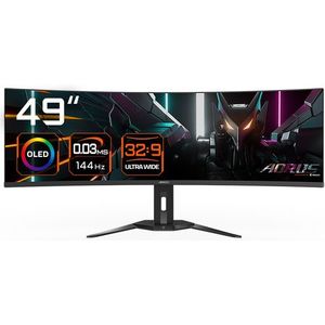 GIGABYTE AORUS CO49DQ computer monitor 124,5 cm (49") 5120 x 1440 Pixels DQHD OLED Zwart