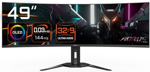 GIGABYTE AORUS CO49DQ computer monitor 124,5 cm (49") 5120 x 1440 Pixels DQHD OLED Zwart