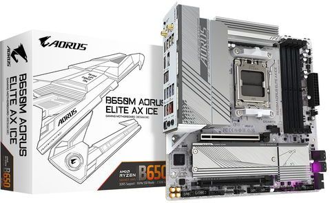 GIGABYTE B650M AORUS ELITE AX ICE moederbord AMD B650 Socket AM5 micro ATX