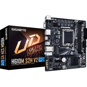 Gigabyte H610M S2H V2 moederbord - Ondersteunt Intel Core 14e CPU's, 4+1+1 hybride fasen digitale VRM, tot 5600MHz DDR5, 1xPCIe 3.0 M.2, GbE LAN, USB 3.2 Gen 1