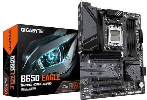 GIGABYTE B650 Eagle Mainboard - AMD Ryzen 9000er-Serie, 12+2+2 Phasen VRM, bis zu 7600 MHz DDR5 (OC), 1xPCIe 5.0 + 2xPCIe 4.0 M.2, GbE LAN, USB 3.2 Gen 2