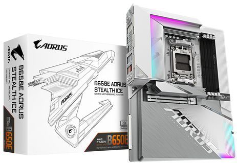 GIGABYTE - B650E AORUS STEALTH ICE Moederbord - AMD B650 - Socket AM5 - ATX