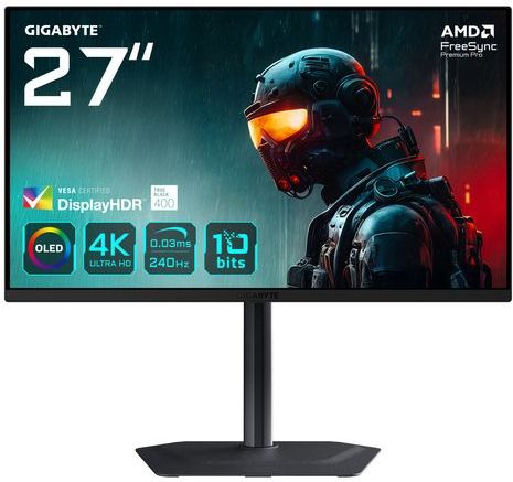 GIGABYTE MO27U2 OLED 4K UHD Gaming Monitor computer monitor 68,6 cm (27") 3840 x 2160 Pixels 4K Ultra HD QD-OLED Zwart