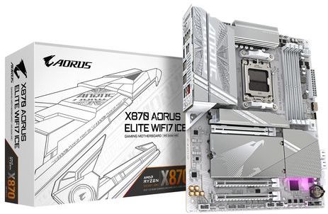 Gigabyte X870 A ELITE WF7 ICE - ATX - Socket AM5 - AMD X870 - DDR5 - USB4 - Wi-Fi 7 - Realtek Audio