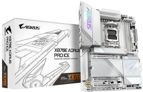 Gigabyte X870E AORUS PRO ICE - Moederbord ATX - Socket AM5 - AMD X870E - DDR5 - USB 4 - Wi-Fi 7 - Realtek Audio