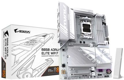 GIGABYTE - B850 AORUS ELITE WIFI7 - Moederbord - Wit - AMD B850 - ATX