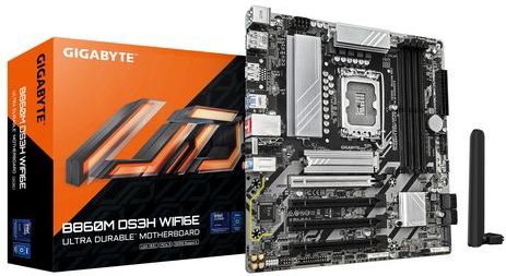 GIGABYTE B860M DS3H WIFI6E Moederbord - Micro ATX - LGA 1851 - DDR5-SDRAM