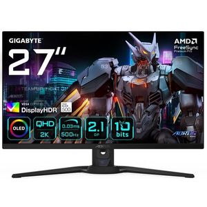 GIGABYTE - AORUS FO27Q5P - Computer Monitor - Zwart - 68,6 cm (27 inch) - 2560 x 1440 Pixels - Quad HD - OLED