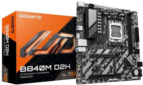 GIGABYTE - B840M D2H Moederbord - Zwart - AMD AM5-socket - Ondersteunt DDR5
