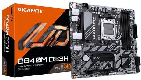 Gigabyte - B840M DS3H - Moederbord - Zwart - Materiaal: PCB