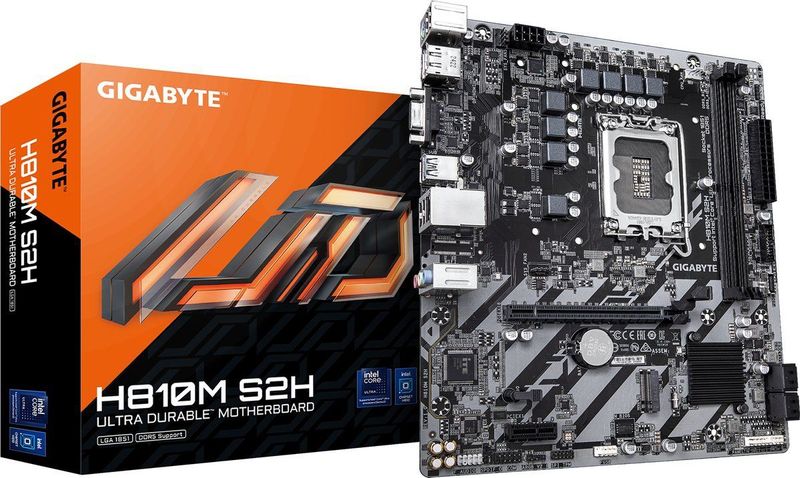 GIGABYTE H810M S2H Moederbord - LGA 1851 - Micro ATX - DDR5-SDRAM - 128 GB