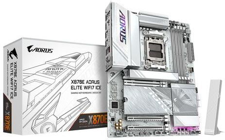 Gigabyte - X870E AORUS Elite WIFI7 ICE - Moederbord - Zwart - ATX