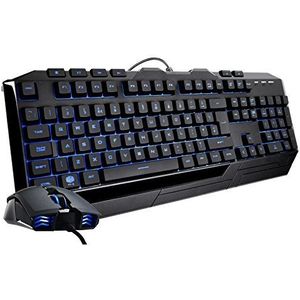 Cooler Master Devastator 3 Gaming Keyboard & Mouse Combo - Membrane Switches with 7 Colour LED Backlighting, Dedicated Media Keys & Wrist Rest - MM110 Gaming Mouse - QWERTY UK Layout