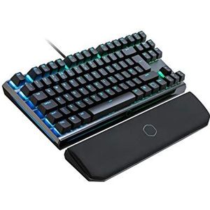 Cooler Master MasterKeys MK730 mechanisch gaming toetsenbord - RGB Floating Switches, geborstelde aluminium plaat, magnetische polssteun - TKL UK lay-out, Cherry MX rood