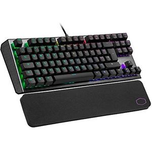 Cooler Master CK530 V2 Tenkeyless Mechanical Gaming Keyboard - Per-Key RGB Backlighting, On-the-Fly Controls, Aluminium Top Plate and Wrist Rest Included - UK Layout/Red Switches