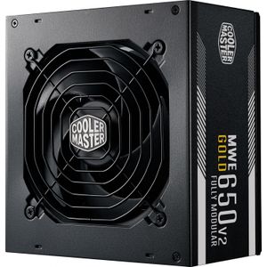 Cooler Master MWE 650 Gold V2, Modulares PC-Netzteil (EU-Stecker), 80 Plus Gold, 650 Watt Netzteil mit Flachkabel, 120mm HDB-Lüfter, Temperaturschwelle 50˚C