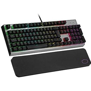 Cooler Master CK351 Optisch gamingtoetsenbord AZERTY FR – rode schakelaars, hot-swappable, NKRO compleet, RGB per knop, MasterPlus+, polssteun, aanpasbare toetsen – volledige grootte, bedraad