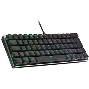 Cooler Master SK620 Wired Gaming Keyboard - Compact 60% Layout, Low-Profile Mechanical Switches, Per-Key RGB Backlighting, On-The-Fly Controls, macOS/Windows Compatible - Space Grey, UK Layout