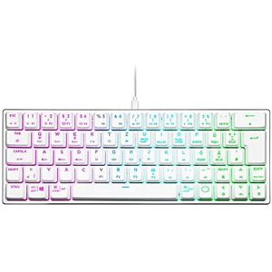 Cooler Master SK620 Bedraad gamingtoetsenbord - Compacte 60% lay-out, platte mechanische schakelaars, RGB-verlichting per toets, on-the-fly bediening -QWERTZ, DE-toetsenbord, zilver/wit