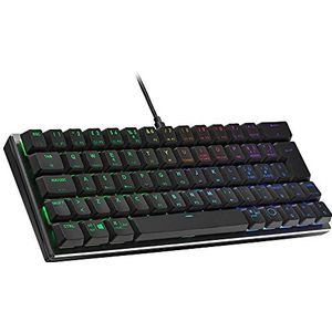 Cooler Master SK620 Bedraad gaming toetsenbord - Compacte 60% lay-out, Platte mechanische toetsen, RGB-verlichting per toets, directe sneltoetsen, MacOS/Windows compatibel - Space Grey, IT lay-out