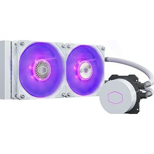 Cooler Master MasterLiquid ML240L V2 RGB White Edition CPU-vloeistofkoeler – helderdere lichteffecten, 3e generatie pomp, bovenlichaam en Dual SickleFlow RGB-ventilatoren, 120 mm, – wit