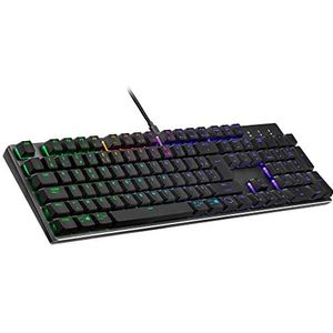 Cooler Master SK652 Mechanisch toetsenbord AZERTY FR, standaardformaat, zwevende toetsen met laag profiel, rode schakelaars, RGB-achtergrondverlichting per toets, bedraad (USB Type-A), compatibel met