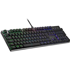 Cooler Master Mechanisch toetsenbord SK652 – full-size zwevende keycaps met laag profiel, rode schakelaars, RGB-achtergrondverlichting voor toets, USB type A-aansluiting, compatibel met pc en MacOS,