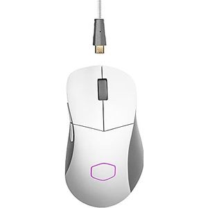 Cooler Master MM731 PAW3370 Gaming-muis, RGB-LED, draadloos, hybride, ultralicht, 59 g, optische sensor, 19 K DPI PAW3370, optische schakelaars, 70 miljoen klikken, MasterPlus+ (38K DPI, PC),