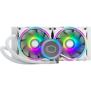 Cooler Master MasterLiquid ML240 Illusion Witte Editie CPU waterkoeling - AIO liquid cooling, 2 x 120 mm ARGB Halo fans, 240 mm radiator, inclusief ARGB controller - AMD en Intel compatibel