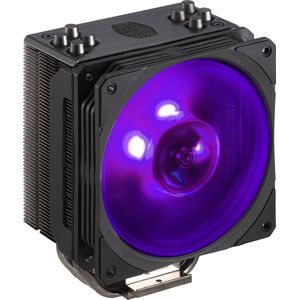 Cooler Master Hyper 212 RGB Black Edition met beugel LGA1700 CPU-koeler, 4 doorlopende heatpipes, SF120R RGB LED-ventilator, Push-Pull-configuratie mogelijk (niet meegeleverd), zwart