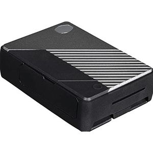 Cooler Master Pi Case 40 V2 - Slank aluminium frame met programmeerbare knop, geïntegreerde passieve koellichaam, TPU beschermde zijpoorten, universele montagebeugels - Gun Metal Black