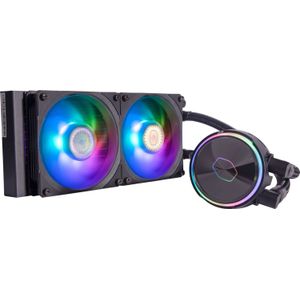 Cooler master mly-d24m-a23pz-r1 pl240 flux, 240mm radiator, 120mm x2, 0-2300 rpm ± 10%, rgb led