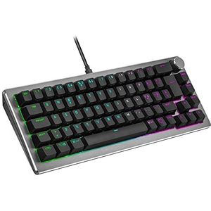 Cooler Master CK720 mechanisch gamingtoetsenbord – QWERTY IT, compact 65%, verwisselbare Kailh Box V2-schakelaar, RGB-achtergrondverlichting, siliconen kussen, wiel, bedraad, zwart