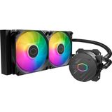 Cooler Master MasterLiquid 240L Core ARGB processor waterkoeling - Gen S tweekamerpomp, superieure radiator en 120 mm ARGB-ventilatoren, inclusief LGA 1700- en AM5-beugels - zwart