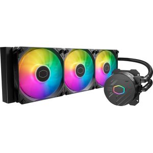 Cooler Master MasterLiquid 360 L Core ARGB Waterkoeler voor processor – Gen S dubbele kamerpomp, radiator en ventilatoren ARGB 120 mm hoger, beugels LGA 1700 & AM5 – zwart